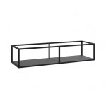 Cristalstone Stelaż pod umywalkę z półką i wieszakiem na ręcznik 140 x 45 x 30 cm czarny mat ST1400-04