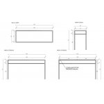 Cristalstone Stelaż pod umywalkę stojący 140 x 45 x 73 cm czarny mat ST1400-05