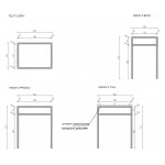 Cristalstone Stelaż pod umywalkę z półką i wieszakiem na ręcznik 60 x 45 x 30 cm cm czarny mat ST600-04