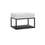 Cristalstone Stelaż pod umywalkę z półką i wieszakiem na ręcznik 60 x 45 x 30 cm cm czarny mat ST600-04