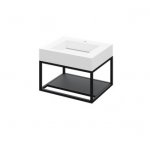 Cristalstone Stelaż pod umywalkę z półką i wieszakiem na ręcznik 60 x 45 x 30 cm cm czarny mat ST600-04