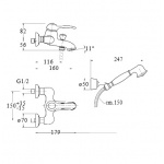 Cristina Art bateria wannowa ścienna z prysznicem AR101