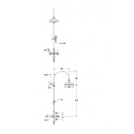 Cristina Canova bateria natryskowa ścienna termostatyczna z prysznicem i deszczownią TR411cn
