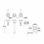 Cristina Canova Elite bateria umywalkowa 3-otworowa podtynkowa CL242