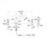 Cristina Londra bateria wannowa 4-otworowa z prysznicem LD124