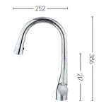 Crosswater Cucina Bateria kuchenna 1-otworowa z ukrytym wężem 2-strumieniowym chrom CO714DC