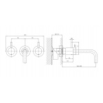 Crosswater MPRO Bateria umywalkowa ścienna podtynkowa bez korka brushed brass PRO130WNF+