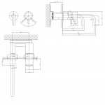 Crosswater MPRO Bateria umywalkowa ścienna podtynkowa bez korka chrom PRO120WNC