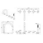 Crosswater MPRO Bateria wannowa na brzeg wanny chrom PRO450DC