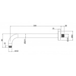 Crosswater MPRO Ramię do deszczownicy ścienne brushed stainless steel effect PRO684V+