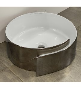 Flaminia Roll Umywalka stawiana na blat 44cm biała/platyna RL44LPLA