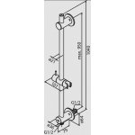  Damixa Drążek prysznicowy ze zintegrowanym przyłączem węża prysznicowego i uchwytem na słuchawkę prysznicową czarny mat 766856100