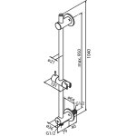 Damixa Drążek prysznicowy ze zintegrowanym przyłączem węża prysznicowego i uchwytem na słuchawkę prysznicową polerowany mosiądz pvd 766857700