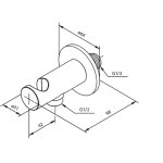 Damixa Przyłącze ścienne węża prysznicowego z uchwytem na słuchawkę prysznicową czarny mat 484466100