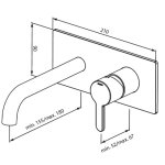 Damixa Silhouet Bateria umywalkowa podtynkowa element zewnętrzny szczotkowany mosiądz pvd 746257900
