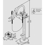  Damixa Silhouet Bateria wannowa wolnostojąca czarny mat 731426100