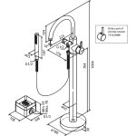 Damixa Silhouet Bateria wannowa wolnostojąca szczotkowany grafit pvd 731425500