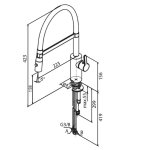 Damixa Silhouet Pro Bateria kuchenna jednootworowa z wylewką obrotową szczotkowany grafit pvd 741285500