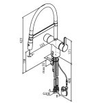 Damixa Silhouet Touchless Pro Bateria kuchenna jednootworowa z wylewką obrotową szczotkowany grafit pvd 741625500