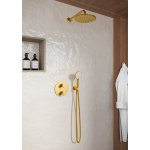 Damixa Silhouet Zestaw prysznicowy termostatyczny podtynkowy element zewnętrzny szczotkowany mosiądz pvd 571237900