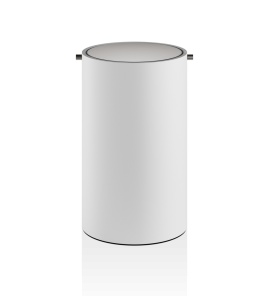 Decor Walther STONE BEMD Pojemnik z pokrywką na odpadki łazienkowe Biały/Chrom 0971154