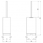 Gessi Rettangolo Szczotka WC (czarna) stainless steel 20844.149 / 20844149