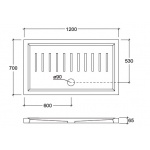 Esedra Brodzik Prysznicowy prostokątny 70x120 cm biały PDL12