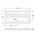 Esedra Brodzik Prysznicowy prostokątny 70x140 cm biały PDL13