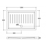 Esedra Brodzik Prysznicowy prostokątny 80x120 cm biały PDL21
