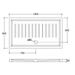 Esedra Brodzik Prysznicowy prostokątny 80x140 cm biały PDL22