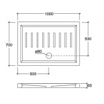 Esedra Brodzik Prysznicowy prostokątny 70x100 cm biały PDL11