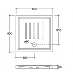 Esedra Brodzik Prysznicowy kwadratowy 80x80 cm biały PDL1