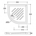 Esedra Brodzik Prysznicowy półokrągły 80x80 cm biały PDL30