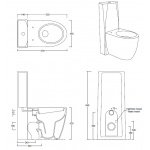 Esedra Spłuczka Podłogowa 14x41 cm biała CMBL