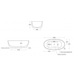 Esedra Bull Wanna Wolnstojąca 167x87 cm panna VBL