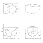 Esedra Bull WC Wiszący NO-RIM 53x36 cm panna MWWCSBLR