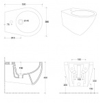 Esedra Bull500 Bidet Wiszący 38x50 cm panna MWBDSB500