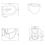 Esedra Fly Bidet Wiszący 37x53 cm biały BDFY