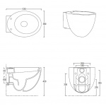 Esedra Fly WC Wiszący 37x53 cm biały WCFY
