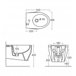 Esedra Fox Bidet Wiszący 35x53 cm biały BDSF