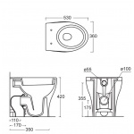 Esedra Fox WC Stojący NO-RIM 35x54 cm biały WCF