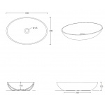 Esedra Flat 2 Umywalka Stawiana na Blat 60x40 cm panna MWLVF2