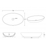 Esedra Flat 3 Umywalka Stawiana na Blat 70x41 cm panna MWLVF3