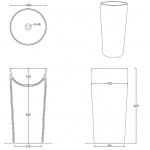 Esedra Flat 5 Umywalka Wolnostojąca ø42 cm ghiaccio GHLVF5
