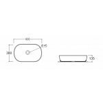 Esedra Flat 8 Umywalka Stawiana na Blat 60x40 cm panna LVF8