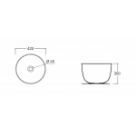 Esedra Flat 9 Umywalka Stawiana na Blat ø42 cm panna LVF9