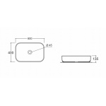 Esedra Qube 9 Umywalka Stawiana na Blat 60x38 cm panna LVQ9