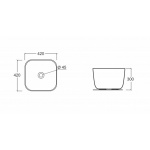 Esedra Qube 10 Umywalka Stawiana na Blat 42x42 cm panna LVQ10