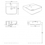 Esedra Qube 2 Umywalka Stawiana na Blat/Ścienna 44x44 cm panna MWLVQ2