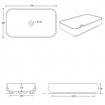 Esedra Qube 5 Umywalka Stawiana na Blat 75x44 cm magnesio MGLVQ5